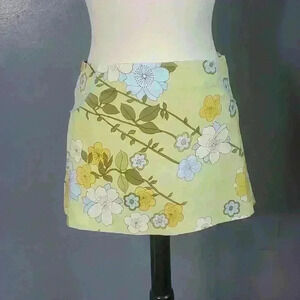 FAITH Love PASSION Retro Floral Print Micro Mini Skirt sz 7